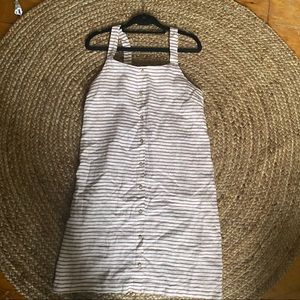 Red and white striped women’s button down dress